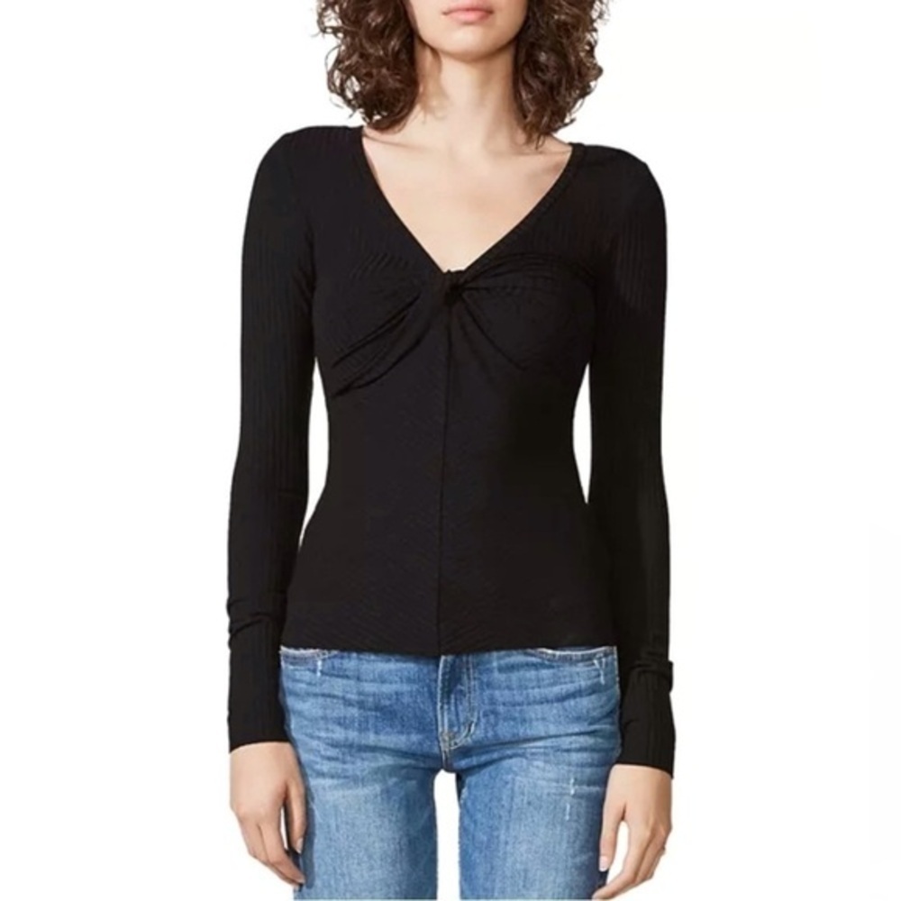 Bailey 44 Petula Twist-Front Rib-Knit Top